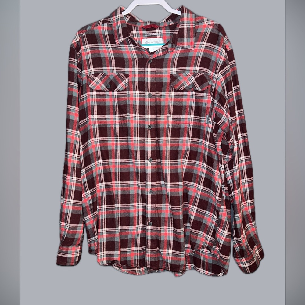 Columbia Red and Gray Checkered Shirt